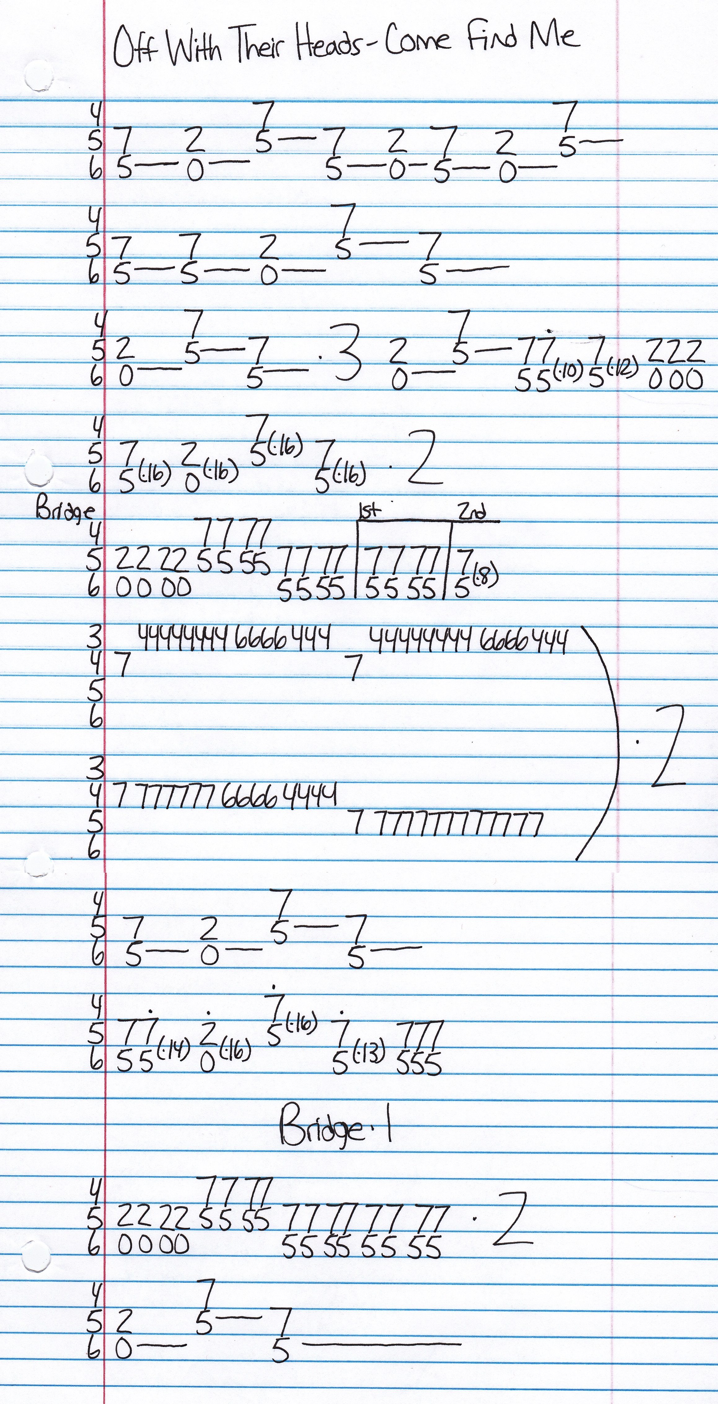 High quality guitar tab for Come Find Me by Off With Their Heads off of the album Home. ***Complete and accurate guitar tab!***